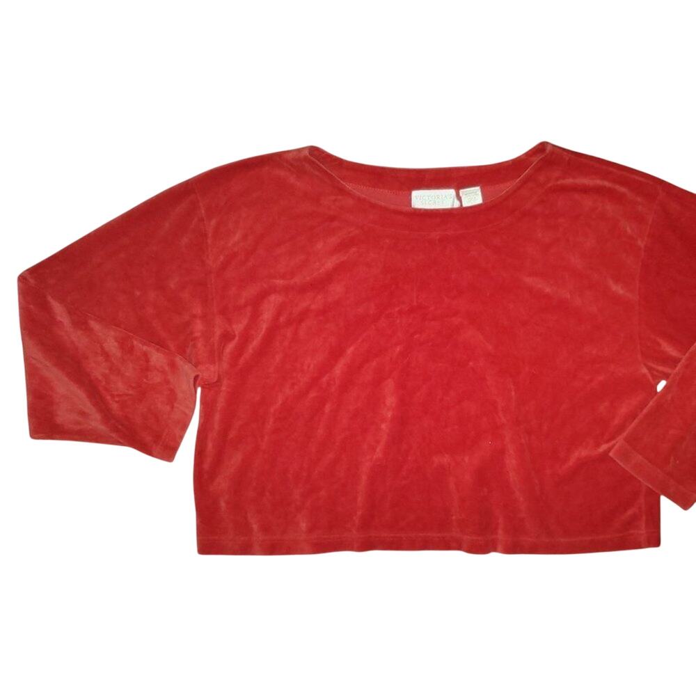 Victoria's Secret Velvet 3/4 Sleeve Blouse Top Size L